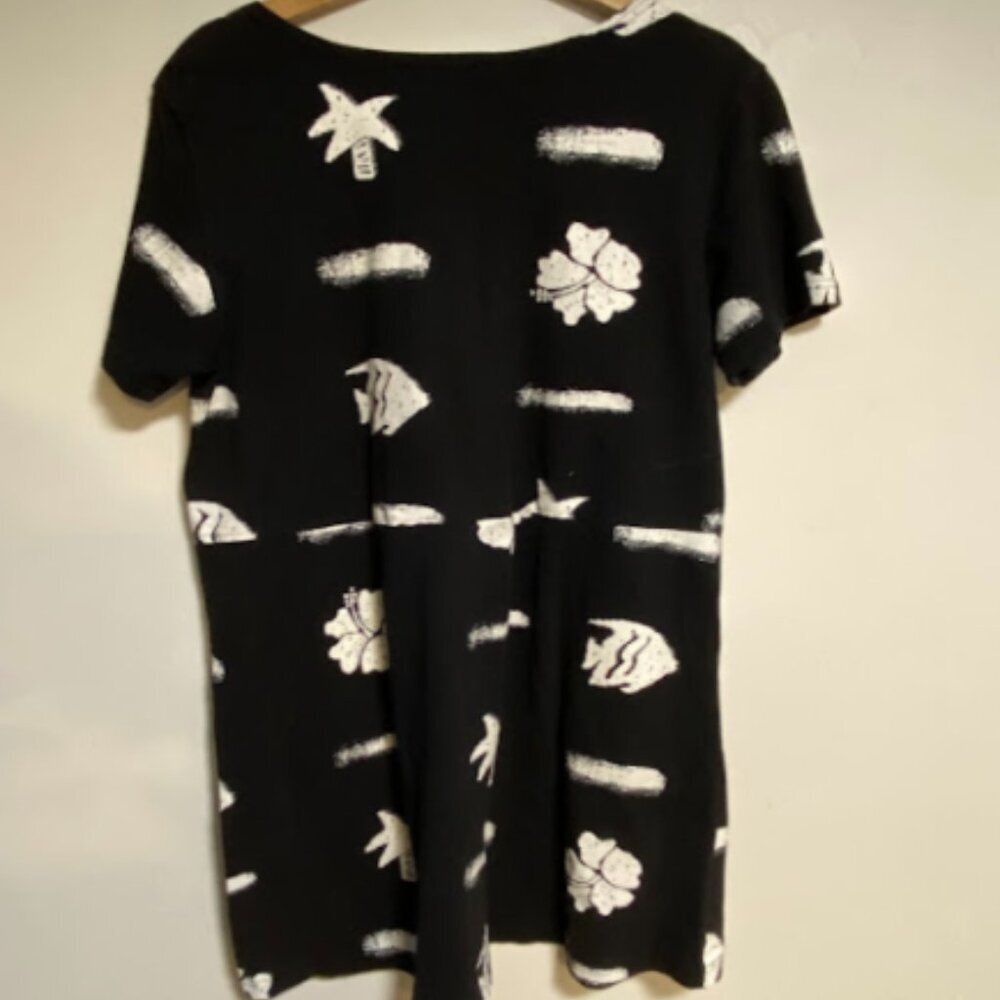 Red Ginger Vintage Tropical Print Cotton Pocket Dress - Size Large - Picture 12 of 12